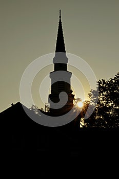 Church steeple silhouette