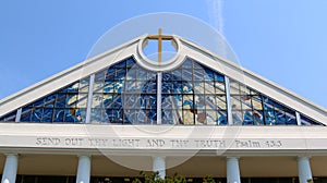 Church Steeple with Stunning Glass Window