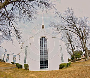 Church with Steeple and Stunning Skies