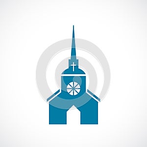 Church with steeple vector icon