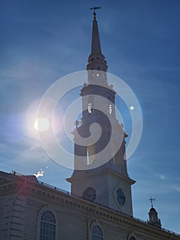 Church Steeple in the Winter Sun