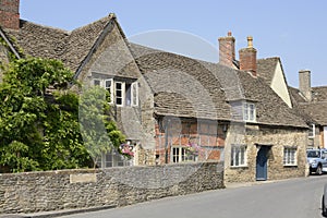 Church Street in Lacock. Wiltshire. England