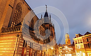 Church at sunset in Zwolle photo