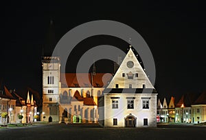 Church of Sv. Aegidius and Townhouse on Town Hall square in Bardejov. Slovakia