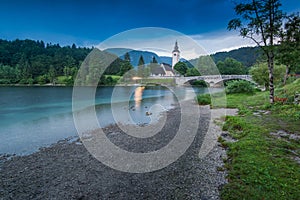 Church of Sv. John the Baptist by the Bohinj lake, Slovenia