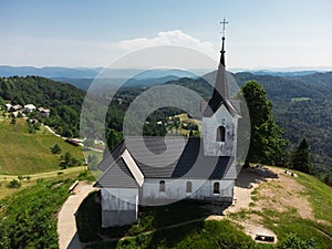 Church on Sveti Jakob Hill. Slovenia, Europe