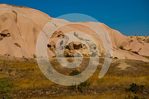 Church-tank, Sarnc Church. Ancient churches cut in rock. Zemi Valley, Goreme, Anatolia, Turkey photo