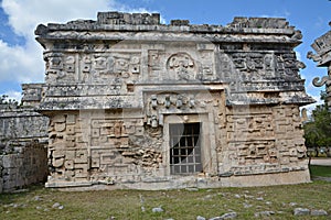 Church and temple of reliefs in Chichen Itza.