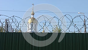Church on the territory of a correctional colony, prison. Places of deprivation of liberty.