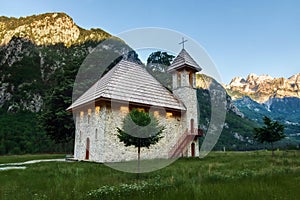 Church in Theth village, Prokletije mountains, Albania