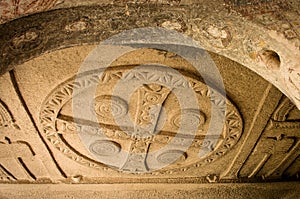 Church of Three Crosses in the Rose Valley in Cappadocia, Turkey