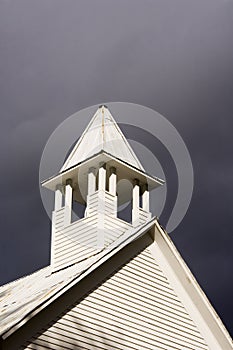 Church before a thunderstorm