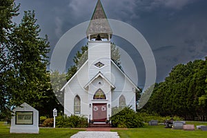 Church on Tilghman Island, Maryland a stormy afternoon in the summer. photo