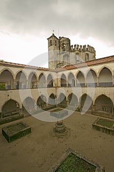 Church at Tomar, Templar Castle and the Convent of the Knights of Christ, founded by Gualdim Pais in 1160 AD, is a Unesco World He photo