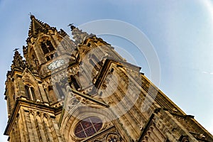 Church tower of Cathedral of the Good Shepherd in San Sebastian, Spain.