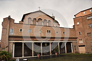 Church Tower - Convento dei Padre Passionisti and Piazza di Santissimo Gioveani e Paolo in Rome, Italy
