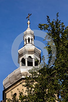 Church tower with cross on the top. Polska Cerekiew photo