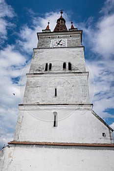 The church tower of Harman Fortified Church, Transylvania, Romania