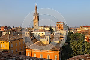 Church Tower in historic city center of Vignola