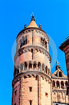 Church Tower of the Kaiserdom of St. Peter in Worms, built 1130-1181, Germany photo