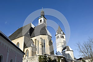 church tower in kitzbuehel photo