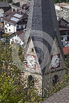 Church tower in Matrei Austria