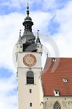 The church tower of the pianist church Piaristenkirche, Krems, Lower Austria