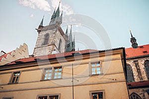 Church tower, Prague, Czech Republic