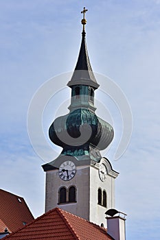 Church tower of SchÃ¶rfling am Attersee