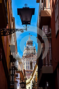 Church tower in Seville, Andalusia, Spain