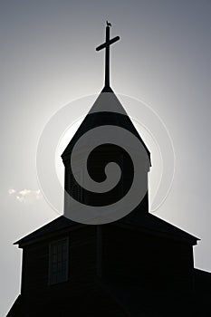 Church tower silhouette