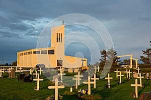 Church of town of Hofn in Iceland