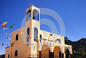 The church in the town of Old Pyli of Kos island