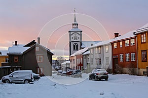 Church in the town Roeros UNESCO World Heritage Site,Norway