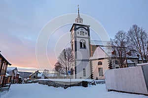 Church in the town Roeros UNESCO World Heritage Site,Norway