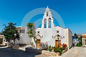 Church in Traditional creten village Margarites