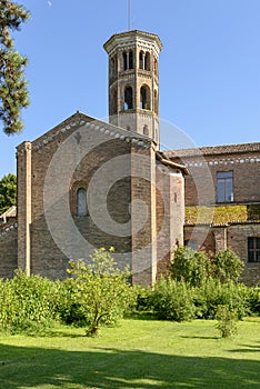 Church transept and bell tower. Abbadia Cerreto photo
