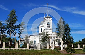 Church of the Transfiguration of the Lord on a Sunny summer day.  Village Of Kuzhenkino. Tver region. Russia.