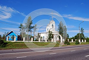 Church of the Transfiguration of the Lord on a Sunny summer day.  Village Of Kuzhenkino. Tver region. Russia.