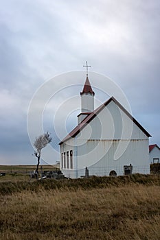 Church and a tree, south Iceland