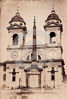 Church of Trinita dei Monti (Spanish Steps) in Rome.