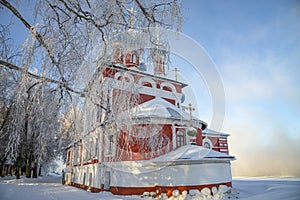 Church of Tsarevich Demetrius on the Blood in the winter landscape. Uglich, Yaroslavl region