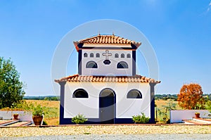 Church from Typical Country Estate, Alentejo White House, Travel Portugal