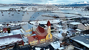 Church At Ushuaia In Tierra Del Fuego Argentina.