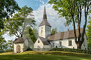 The church of Vallby on the Swedish countryside descending from the middle ages