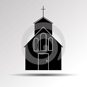 church vector christian religion icon building catholic illustration cross symbol