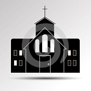 church vector christian religion icon building catholic illustration cross symbol