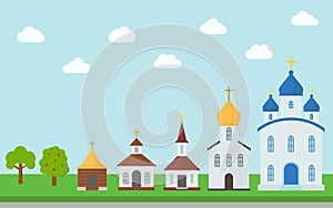 Church. Vector Illustration. Flat city design