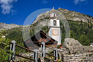 Church of the village of Bosco Gurin in Ticino, Switzerland.