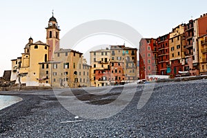 Church in the Village of Camogli at the Morning